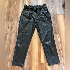 Dry Good Faux Leather Black Pants with tie